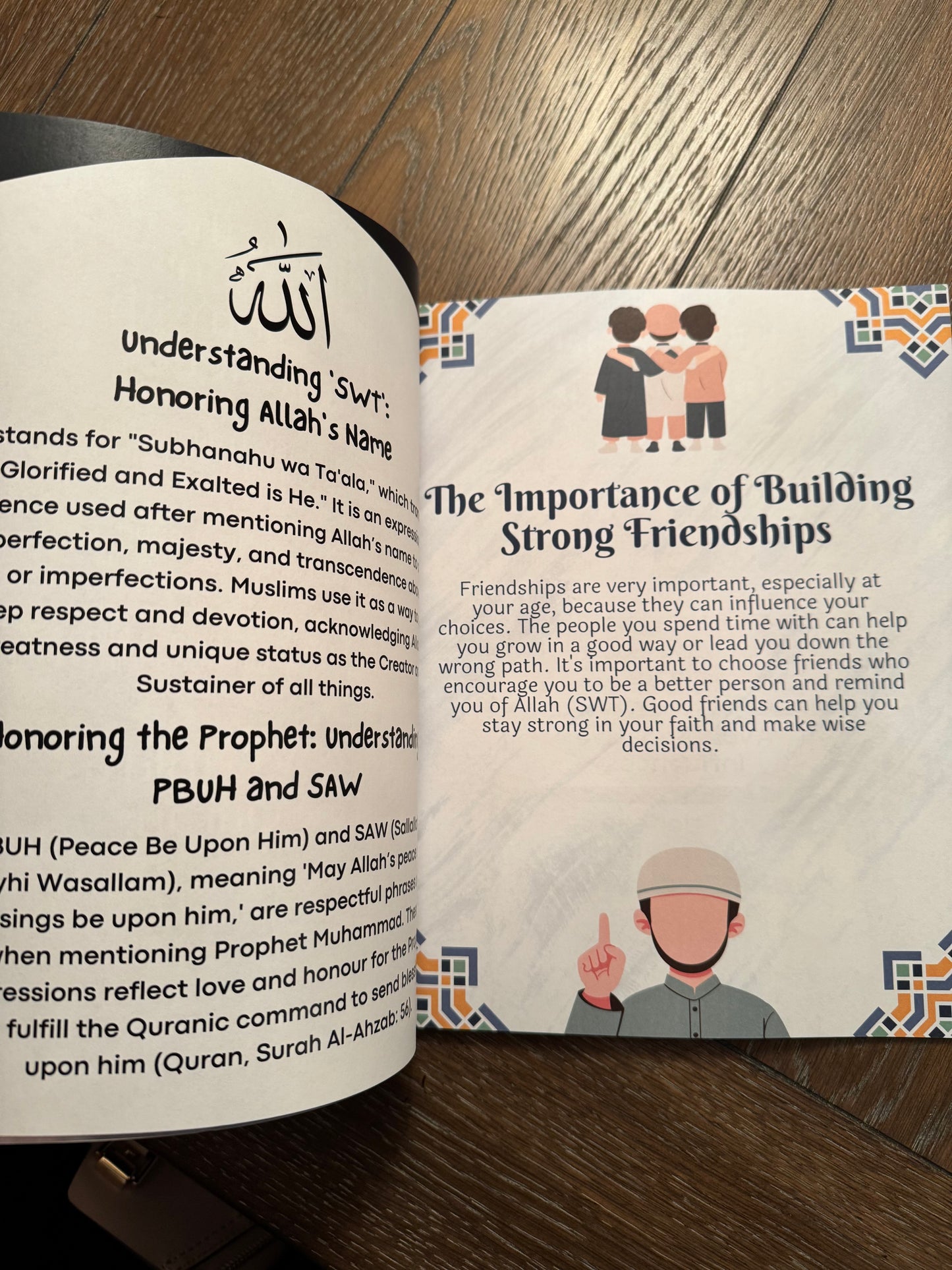 Page from the book highlighting the importance of strong friendships