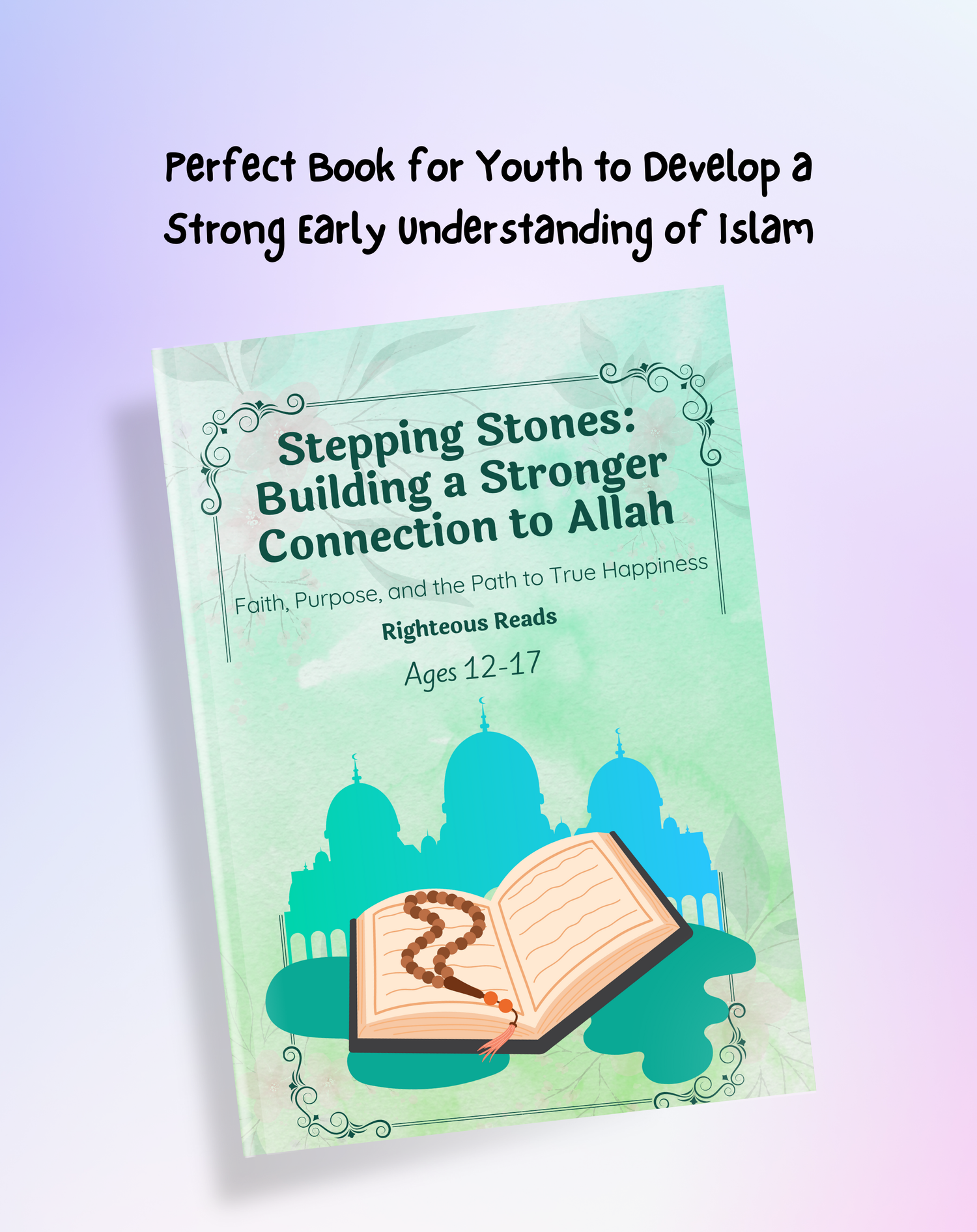 Book Cover displayed on a purple background