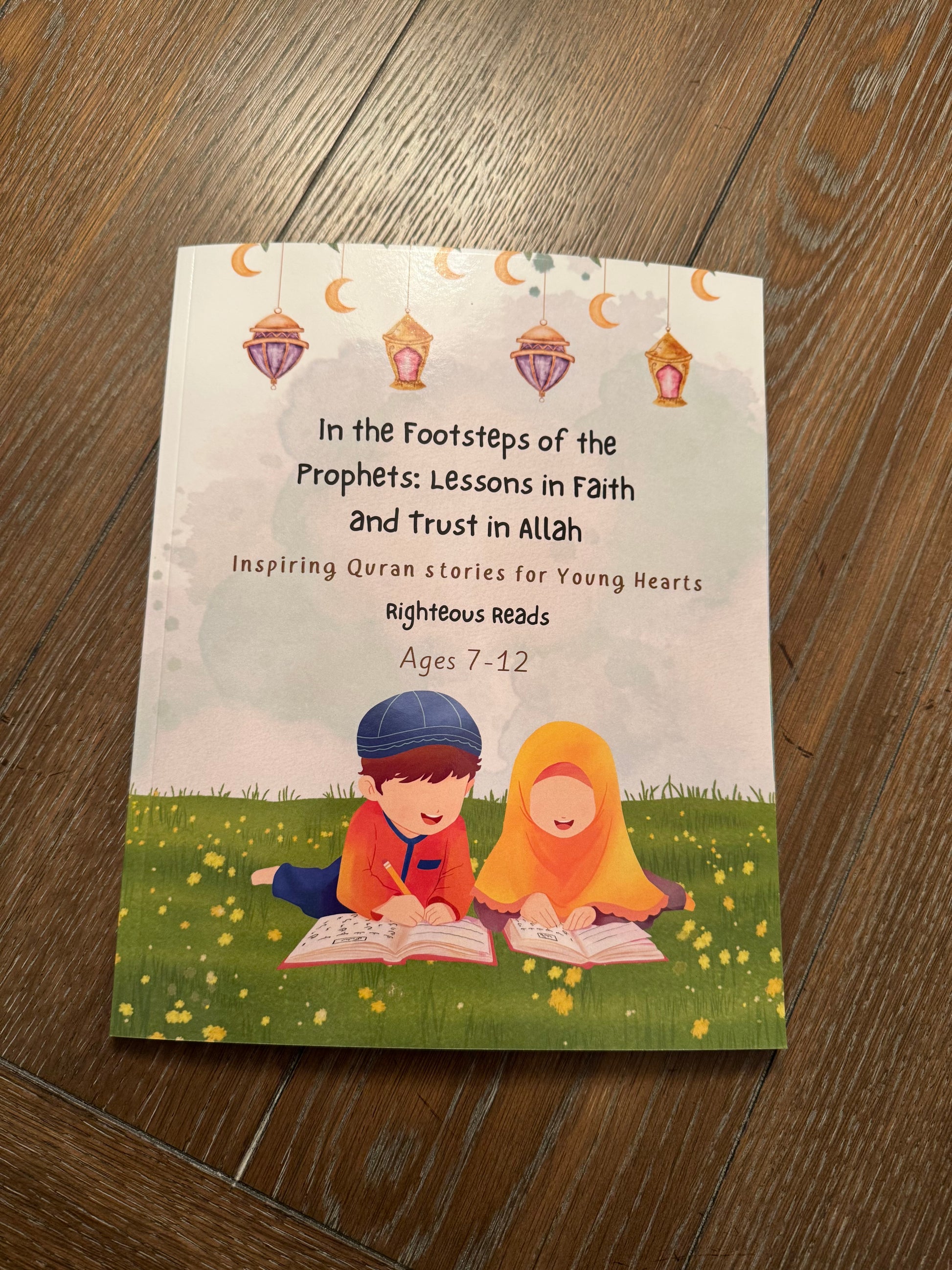 Book cover displayed on a wooden table