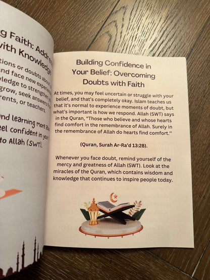 Page from the book offering tips on building confidence