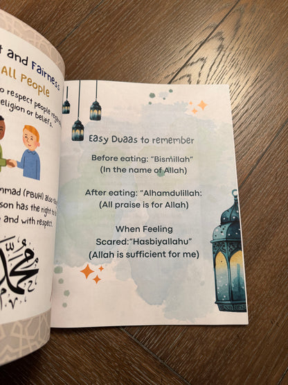 Page from the book featuring easy duaas to remember and recite