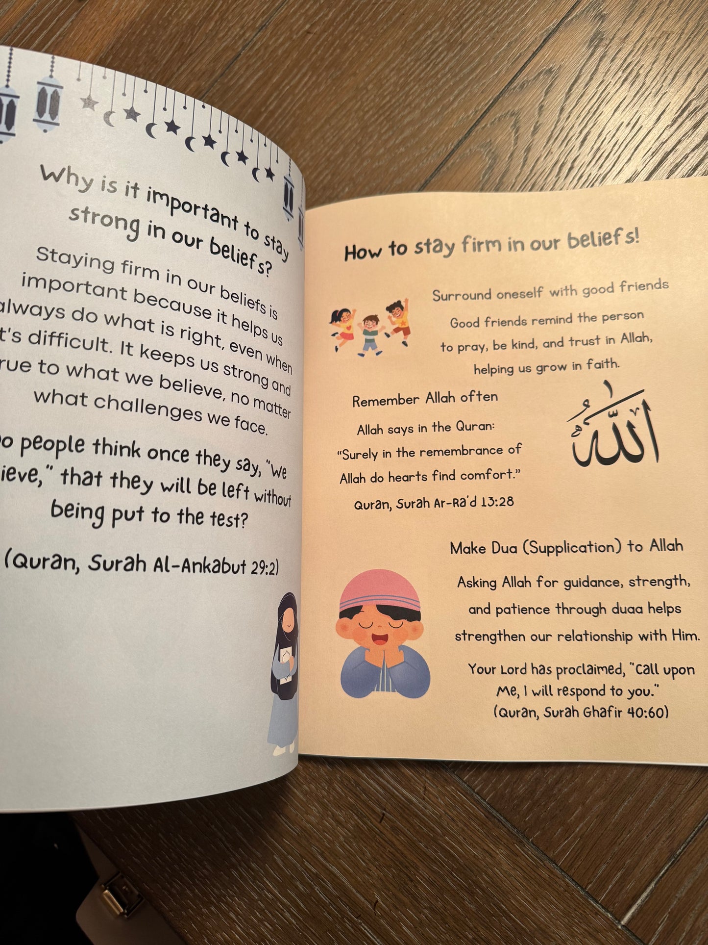 Page from the book demonstrating how to stay firm in our beliefs