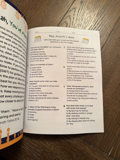 Page from the book featuring a quiz to test understanding through interactive learning